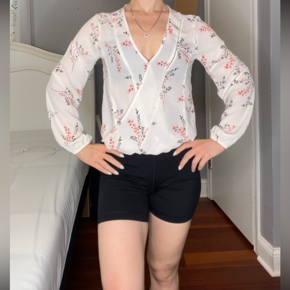 White floral blouse
